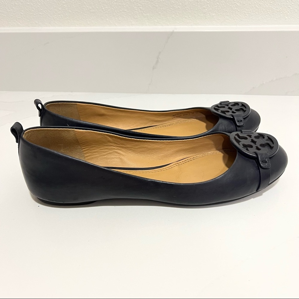Tory Burch Black Gabriel Leather Ballet Flats Size 9